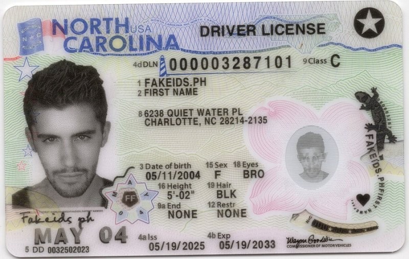North Carolina Fake ID - United States Fake ID - High Quality Scannable Fake ID Card